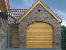 Nordic pine ribbed timber sectional garage door